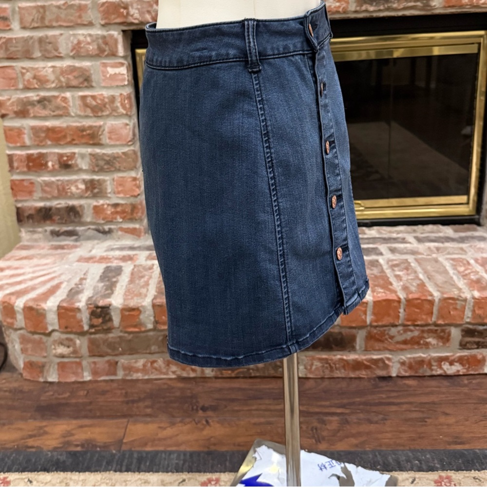 Celebrity Pink Y2K VTG Dark Blue A-Line Mini Skirt w/ Buttons / 7 Juniors / EUC - Picture 6 of 13